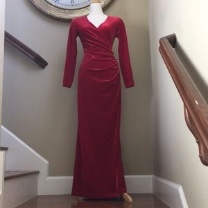 Red Velvet Full Length Dress